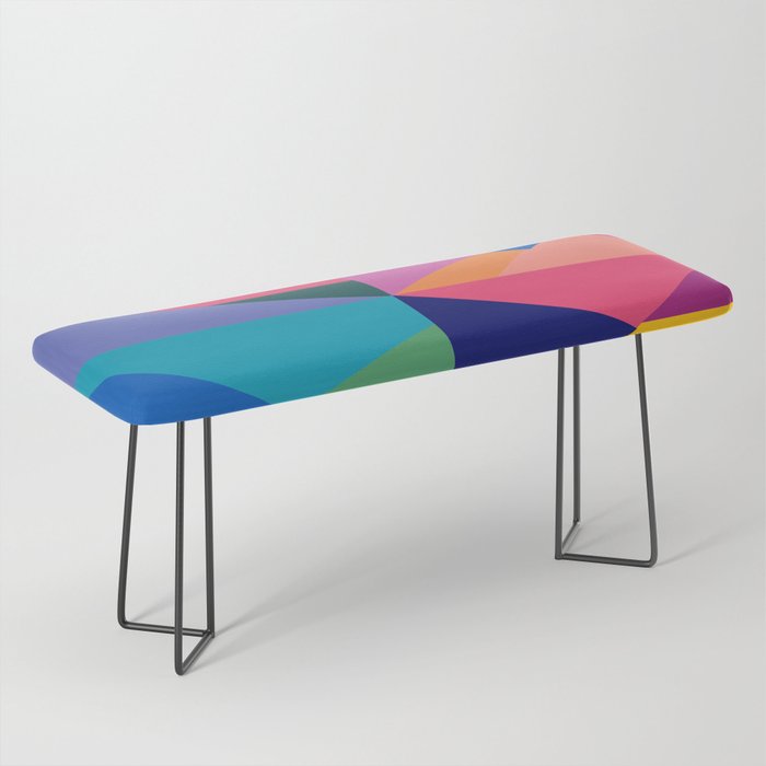 Geometric Color Block Bench Gallery Image 1