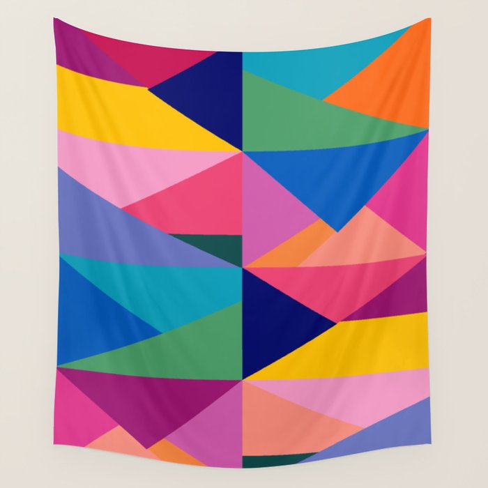Geometric Color Block Wall Tapestry Gallery Image 1