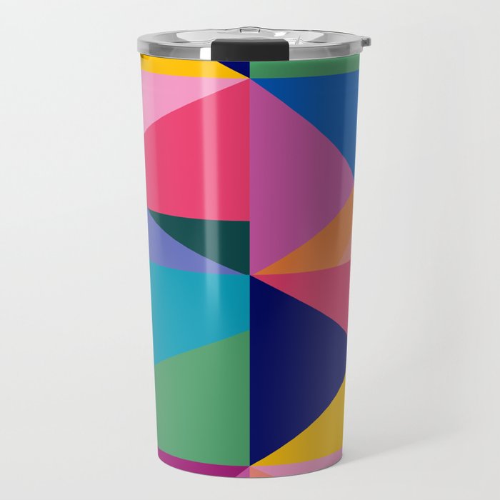Geometric Color Block Travel Mug Gallery Image 1