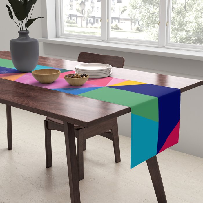 Geometric Color Block Table Runner Gallery Image 2