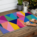 Geometric Color Block Outdoor Rug Gallery Image 2