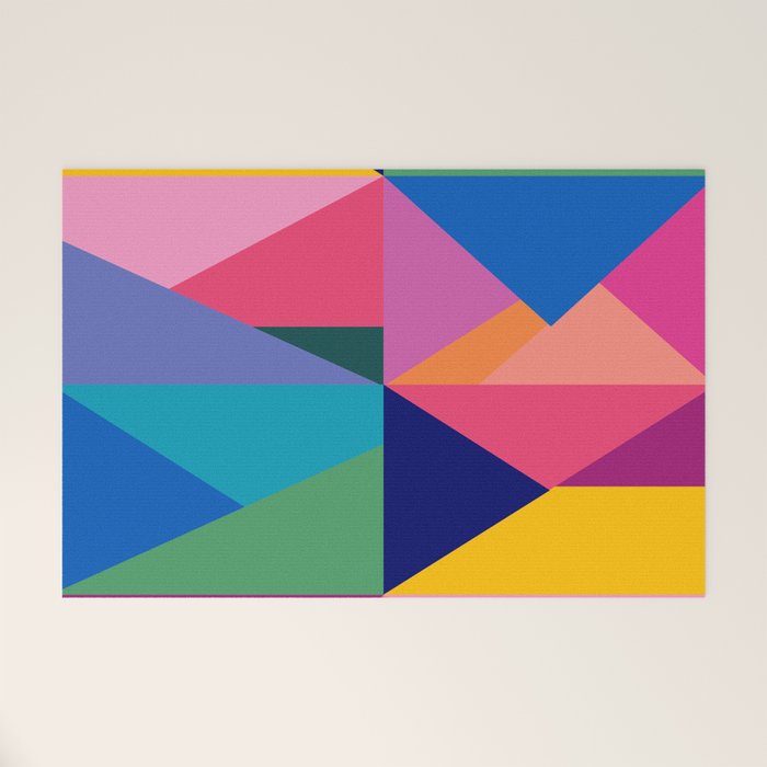 Geometric Color Block Welcome Mat Gallery Image 1
