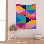 Geometric Color Block Wall Tapestry Gallery Image 2