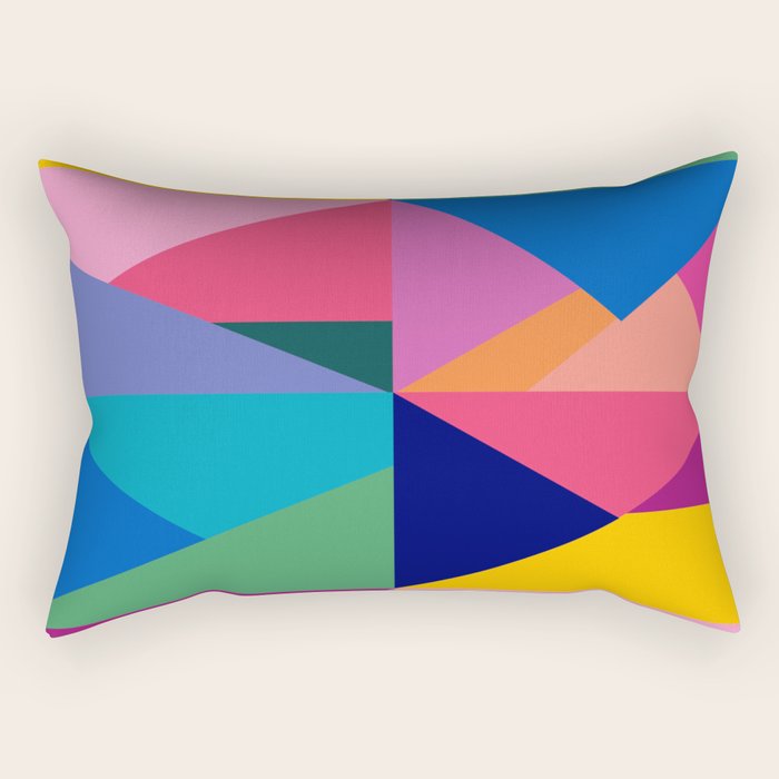 Geometric Color Block Rectangular Pillow Gallery Image 1