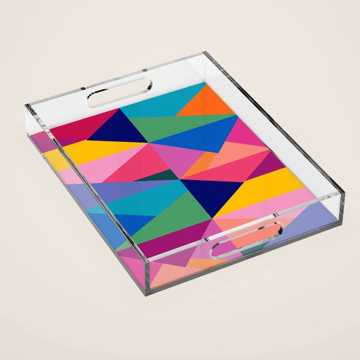 Geometric Color Block Acrylic Tray Gallery Image 1
