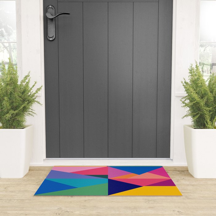 Geometric Color Block Welcome Mat Gallery Image 3