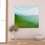 Mountains and Sea - green abstract nature photograph Wall Tapestry Gallery Image 2