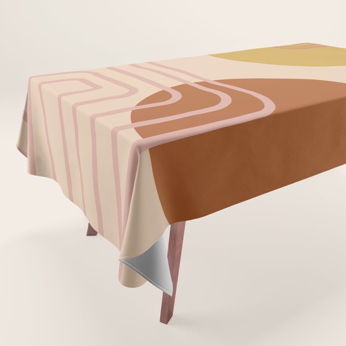 Modern Desert Abstract Shapes and Lines Tablecloth Gallery Image 1