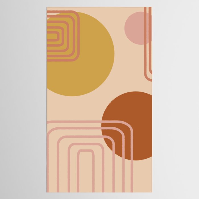 Modern Desert Abstract Shapes and Lines Tablecloth Gallery Image 2