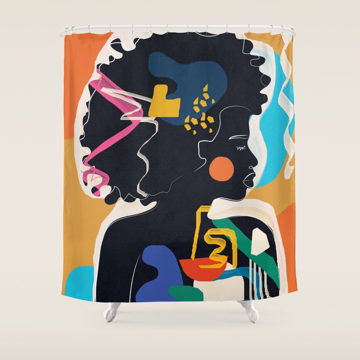 Modern Abstract Woman 08 Shower Curtain Gallery Image 1