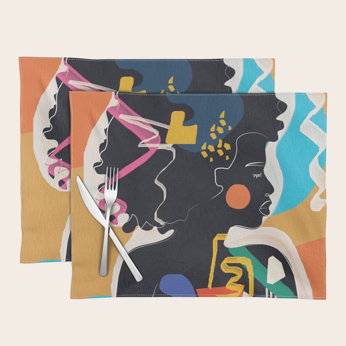 Modern Abstract Woman 08 Placemat Gallery Image 1