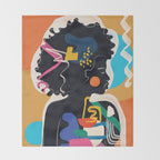 Modern Abstract Woman 08 Throw Blanket Gallery Image 2
