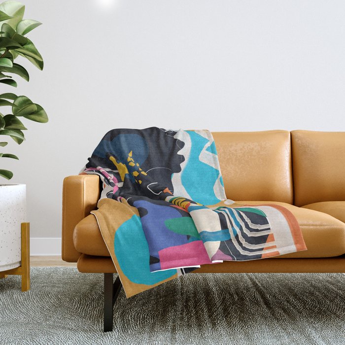 Modern Abstract Woman 08 Throw Blanket Gallery Image 1