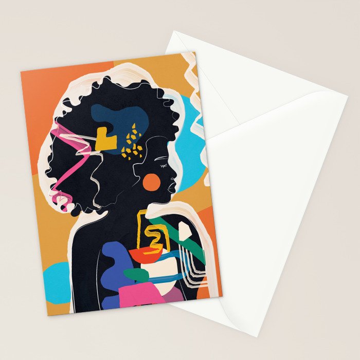 Modern Abstract Woman 08 Stationery Card Gallery Image 2