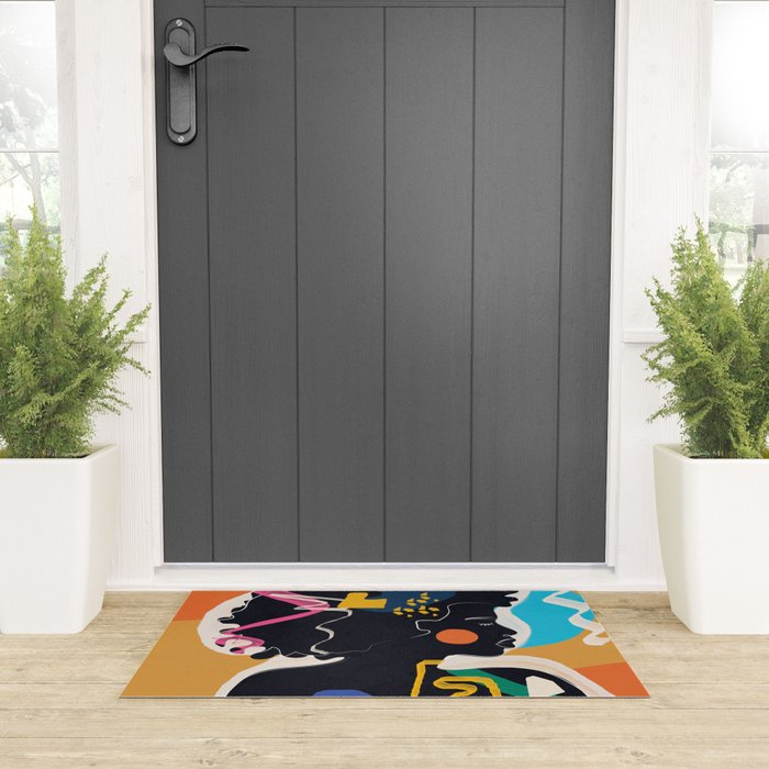Modern Abstract Woman 08 Welcome Mat Gallery Image 3