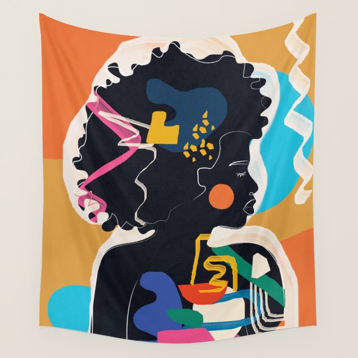 Modern Abstract Woman 08 Wall Tapestry Gallery Image 4