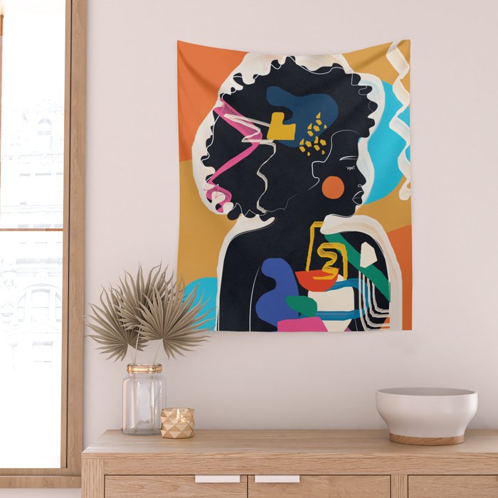 Modern Abstract Woman 08 Wall Tapestry Gallery Image 2