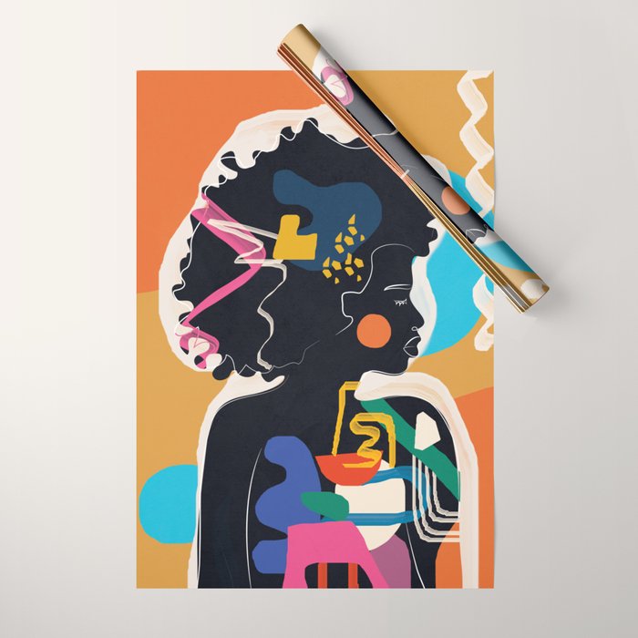 Modern Abstract Woman 08 Wrapping Paper Gallery Image 1