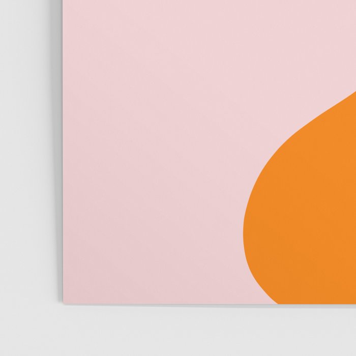 Flowers in Vase Les Fleurs Cheerful Retro Minimal Still Life Pink Tangerine Poster Gallery Image 3