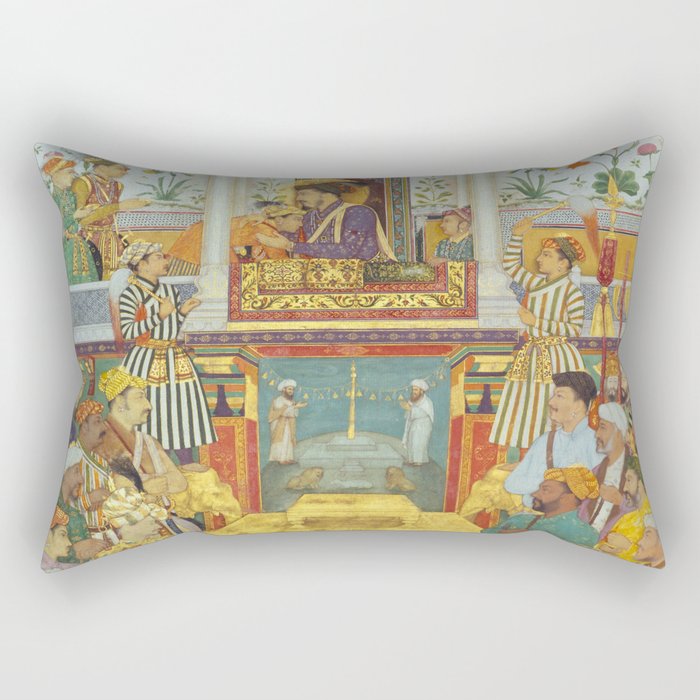 The accession of Shah Jahan by Bichitr, Indian Mughal Art Rectangular Pillow Gallery Image 1