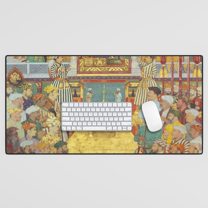 The accession of Shah Jahan by Bichitr, Indian Mughal Art Desk Mat Gallery Image 1