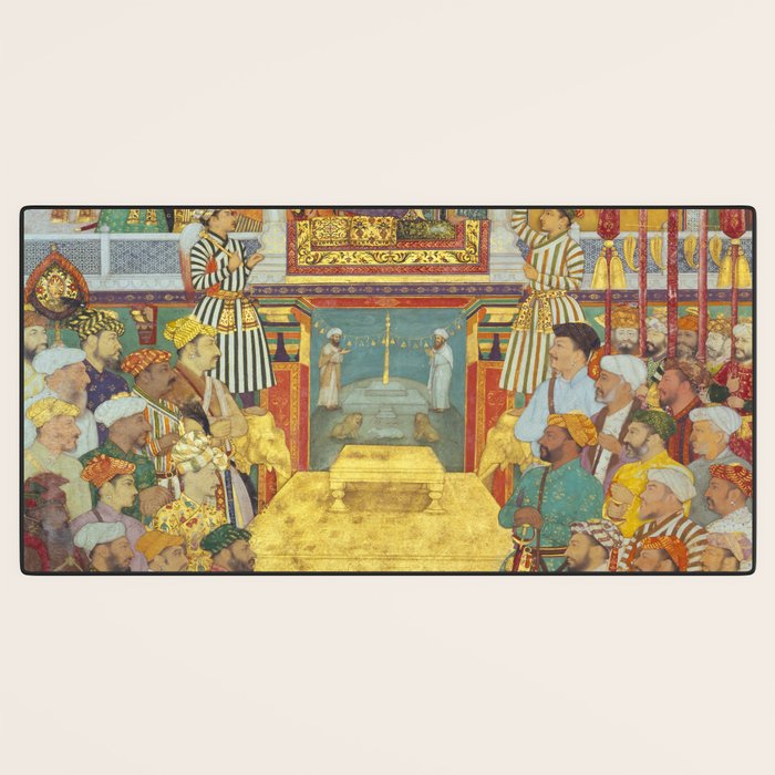 The accession of Shah Jahan by Bichitr, Indian Mughal Art Desk Mat Gallery Image 3