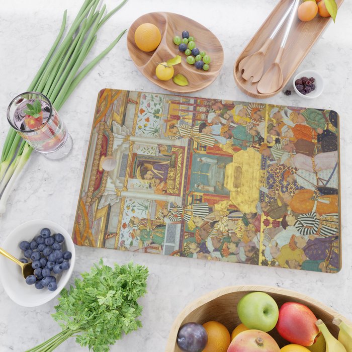 The accession of Shah Jahan by Bichitr, Indian Mughal Art Cutting Board Gallery Image 2