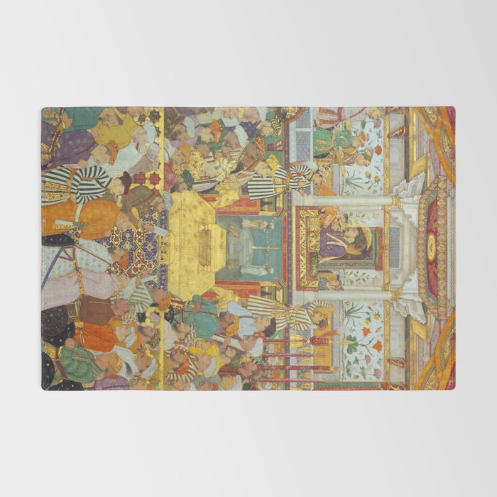 The accession of Shah Jahan by Bichitr, Indian Mughal Art Rug Gallery Image 2