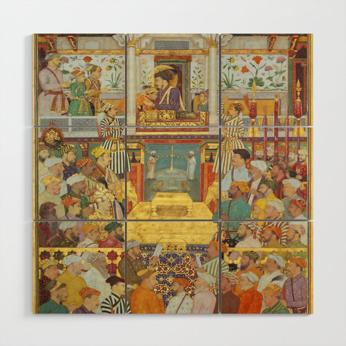 The accession of Shah Jahan by Bichitr, Indian Mughal Art Wood Wall Art Gallery Image 1
