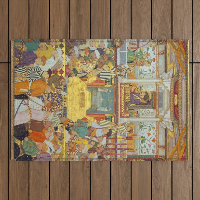 The accession of Shah Jahan by Bichitr, Indian Mughal Art Outdoor Rug Gallery Image 1