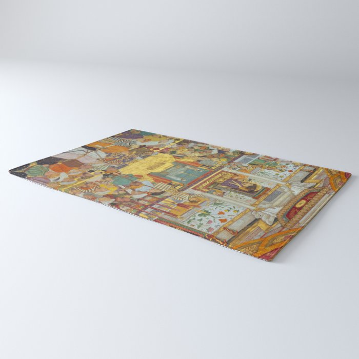 The accession of Shah Jahan by Bichitr, Indian Mughal Art Rug Gallery Image 3