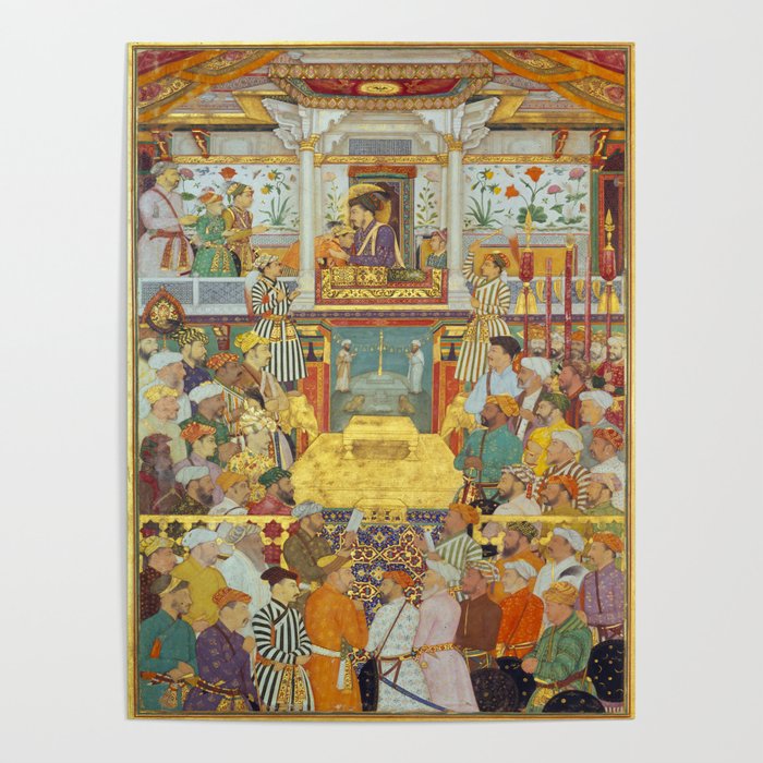 The accession of Shah Jahan by Bichitr, Indian Mughal Art Poster Gallery Image 4