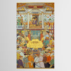 The accession of Shah Jahan by Bichitr, Indian Mughal Art Tablecloth Gallery Image 2
