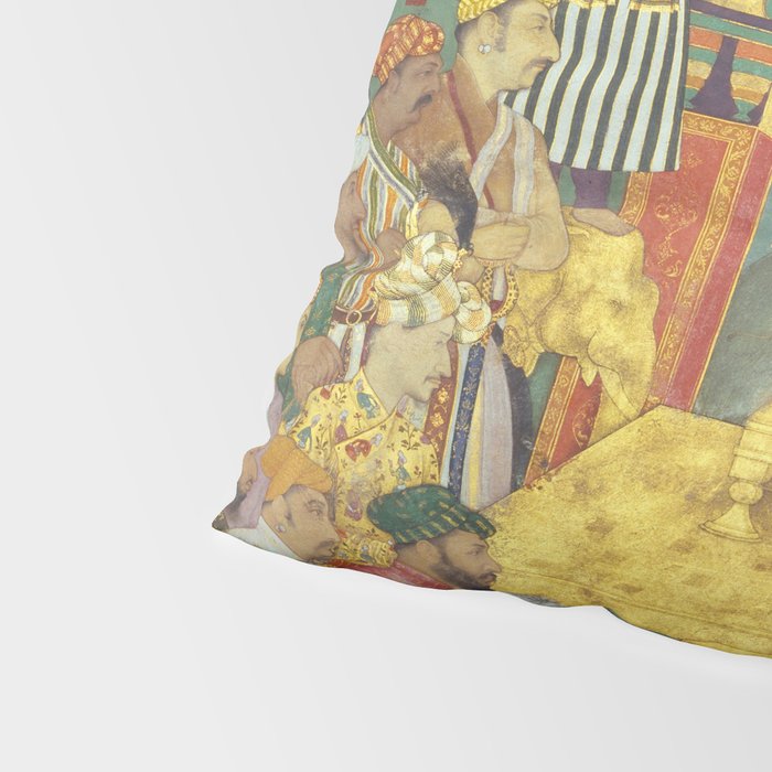 The accession of Shah Jahan by Bichitr, Indian Mughal Art Pillow Sham Gallery Image 4