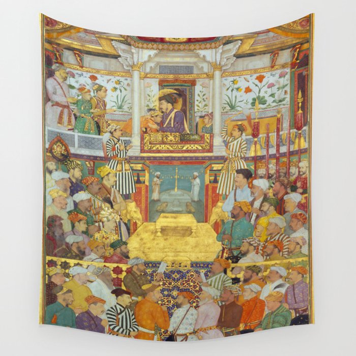 The accession of Shah Jahan by Bichitr, Indian Mughal Art Wall Tapestry Gallery Image 4
