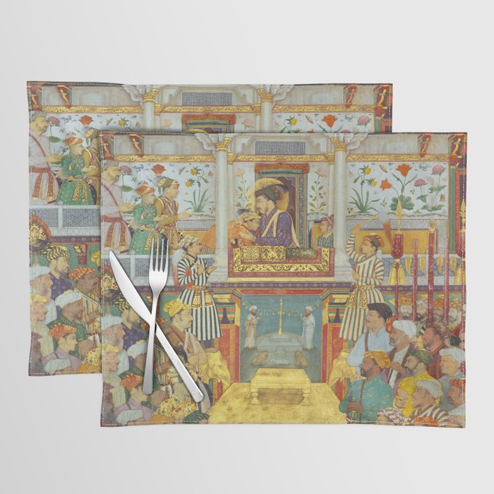 The accession of Shah Jahan by Bichitr, Indian Mughal Art Placemat Gallery Image 1