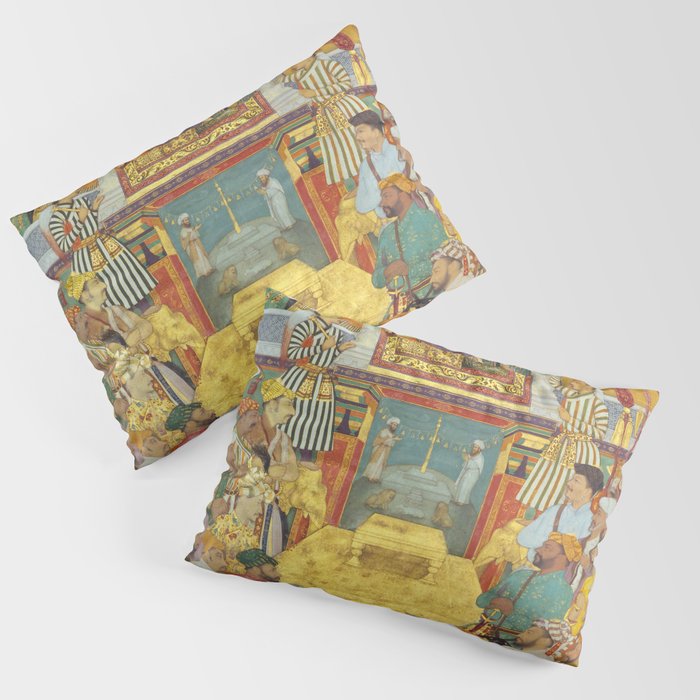 The accession of Shah Jahan by Bichitr, Indian Mughal Art Pillow Sham Gallery Image 3