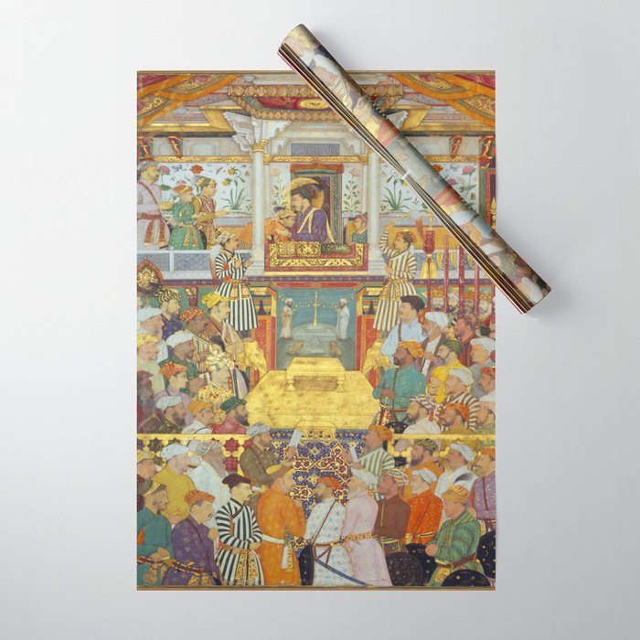 The accession of Shah Jahan by Bichitr, Indian Mughal Art Wrapping Paper Gallery Image 1