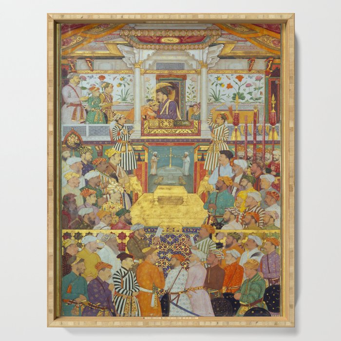 The accession of Shah Jahan by Bichitr, Indian Mughal Art Serving Tray Gallery Image 1