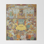 The accession of Shah Jahan by Bichitr, Indian Mughal Art Throw Blanket Gallery Image 2