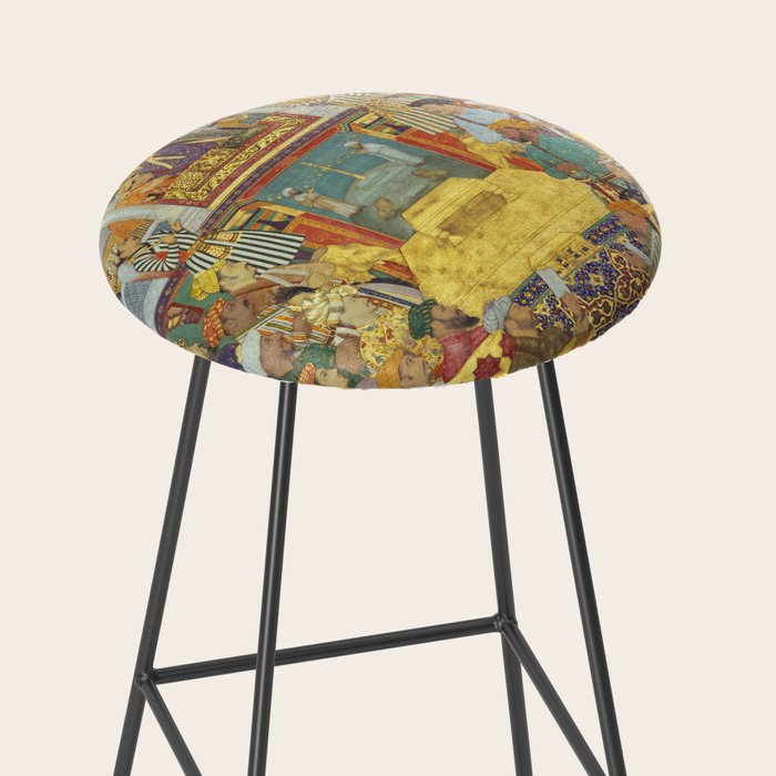 The accession of Shah Jahan by Bichitr, Indian Mughal Art Stool Gallery Image 2