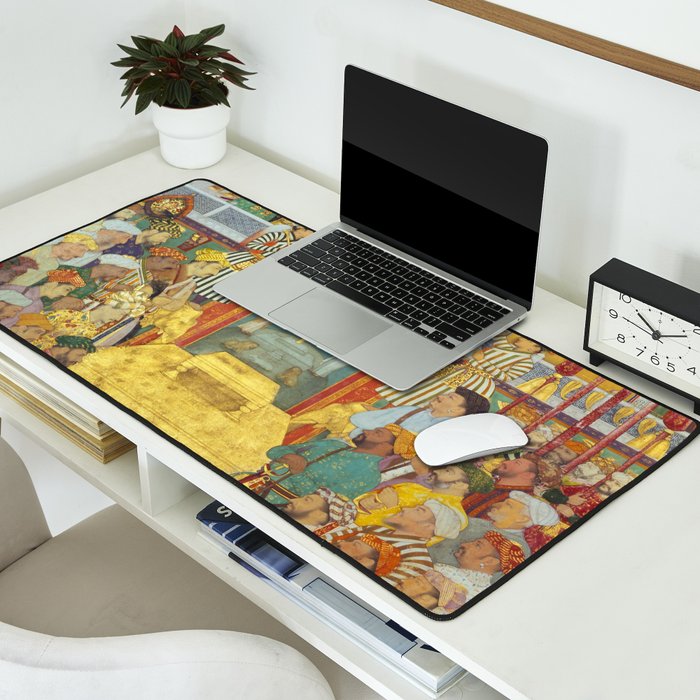 The accession of Shah Jahan by Bichitr, Indian Mughal Art Desk Mat Gallery Image 2