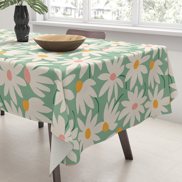 Spring daisies - green Tablecloth Gallery Image 3