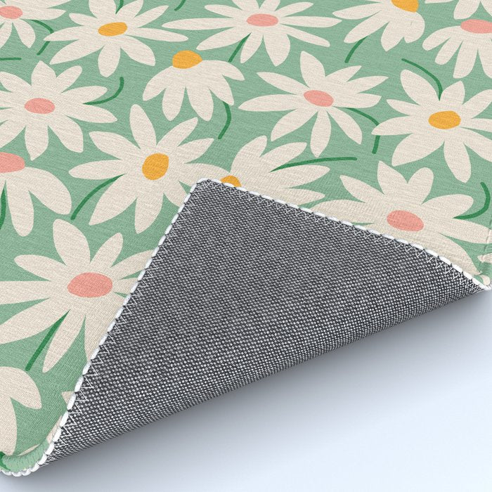Spring daisies - green Rug Gallery Image 4