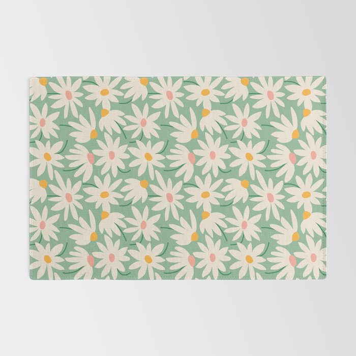 Spring daisies - green Rug Gallery Image 2