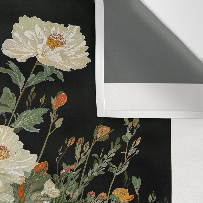 William Morris sage green Autumn Floral Print Art Nouveau maximalist wall art fall Flower Poster Wall Tapestry Gallery Image 3