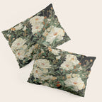 William Morris sage green Autumn Floral Print Art Nouveau maximalist wall art fall Flower Poster Pillow Sham Gallery Image 3