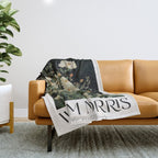 William Morris sage green Autumn Floral Print Art Nouveau maximalist wall art fall Flower Poster Throw Blanket Gallery Image 1