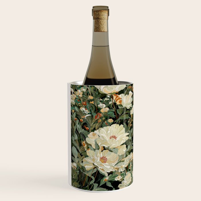 William Morris sage green Autumn Floral Print Art Nouveau maximalist wall art fall Flower Poster Wine Chiller Gallery Image 2
