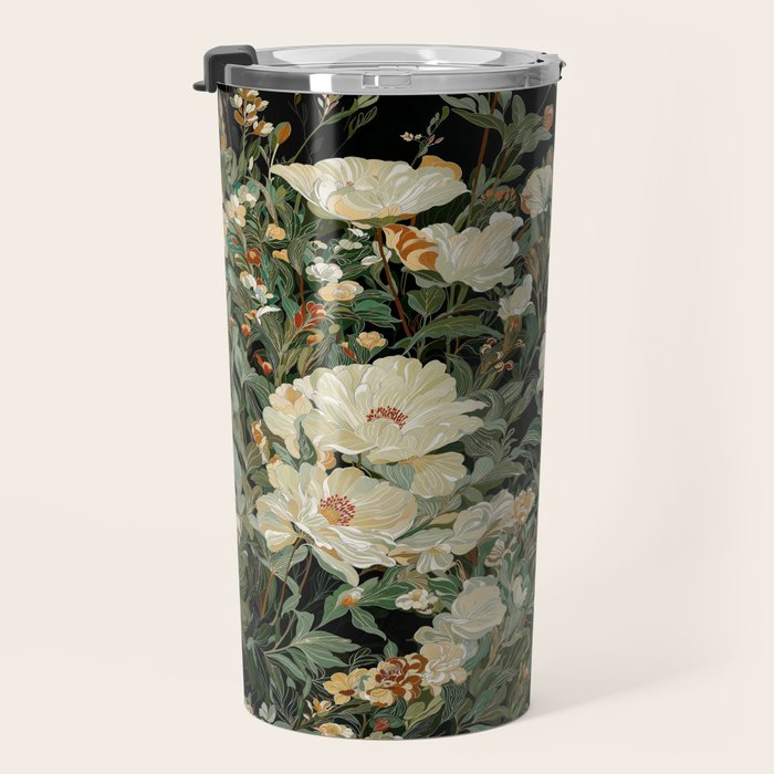 William Morris sage green Autumn Floral Print Art Nouveau maximalist wall art fall Flower Poster Travel Mug Gallery Image 3
